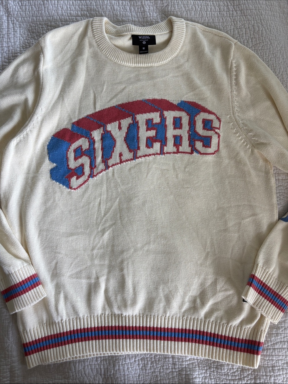 Men's Cream 'Sixers' Crewneck Sweater Wild Collective x Target